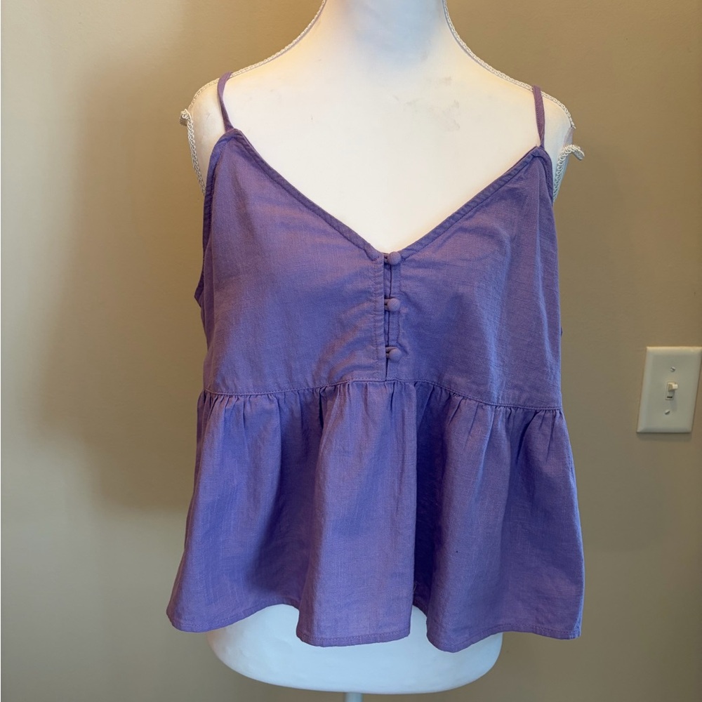 #443 Abound NWT Adorable Purple Spaghetti Strap Babydoll Crop Top
